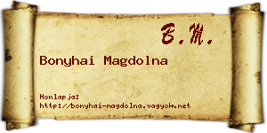 Bonyhai Magdolna névjegykártya