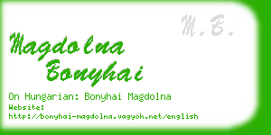 magdolna bonyhai business card